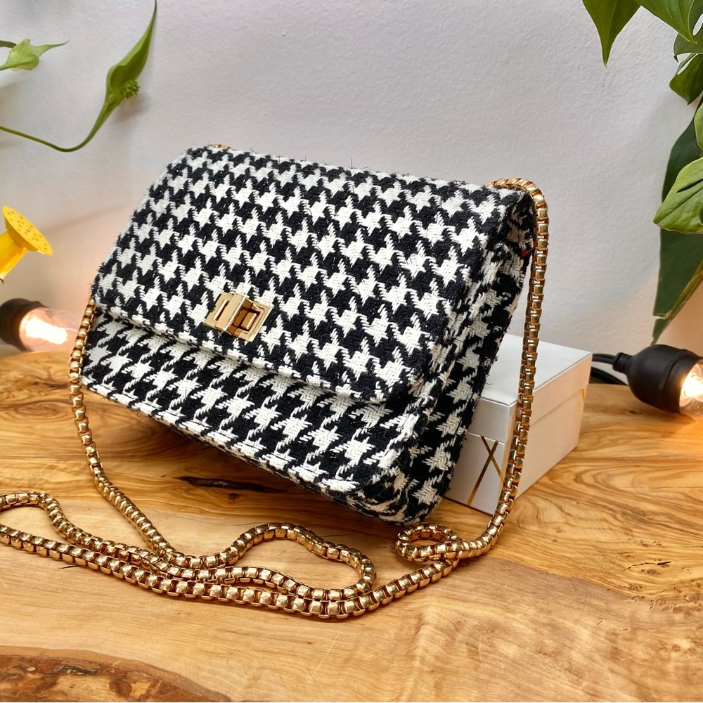 Houndstooth Black and White Women's Bag - Picture 6 of 11